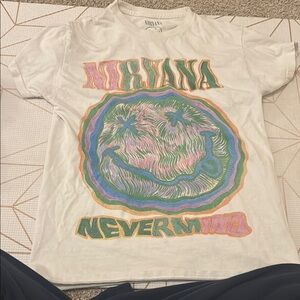 NIRVANA White Tee with Multicolor Graphic